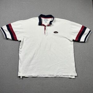 Vintage IZOD Short Sleeve Polo Shirt Men's XL White Retro Logo Y2K
